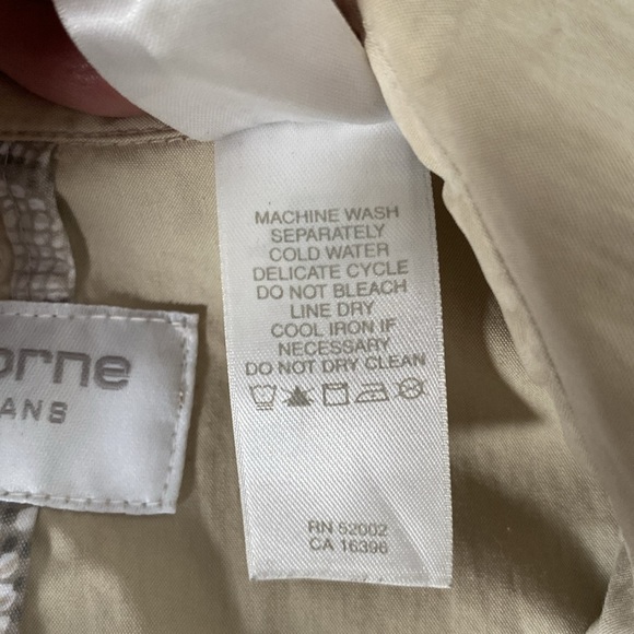 Liz Claiborne Lizwear jeans short, boxy fit trench jacket Size Small Petite - Picture 11 of 12